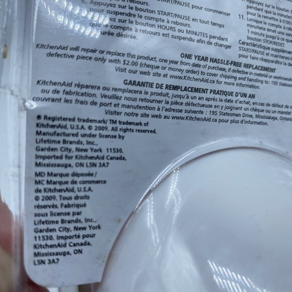 KitchenAid Cook's Series Digital Timer White Chrome KAT150WHCAN Duration 9 hr 59 - Picture 8 of 14